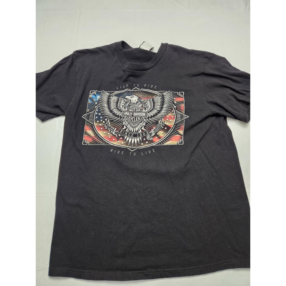 Harley-Davidson Shirt Mens Large Black Eagle Live To Ride Graphic Sedona Arizona